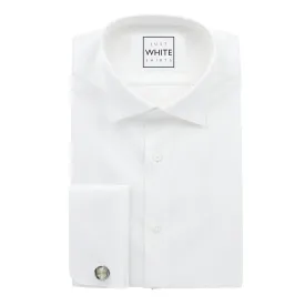 White Egyptian Cotton Non Iron Tuxedo Shirt, Wing Tip Collar and French Cuffs