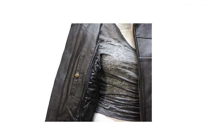 Women Soft Leather Motorcycle Jacket, LJ900-01-DL