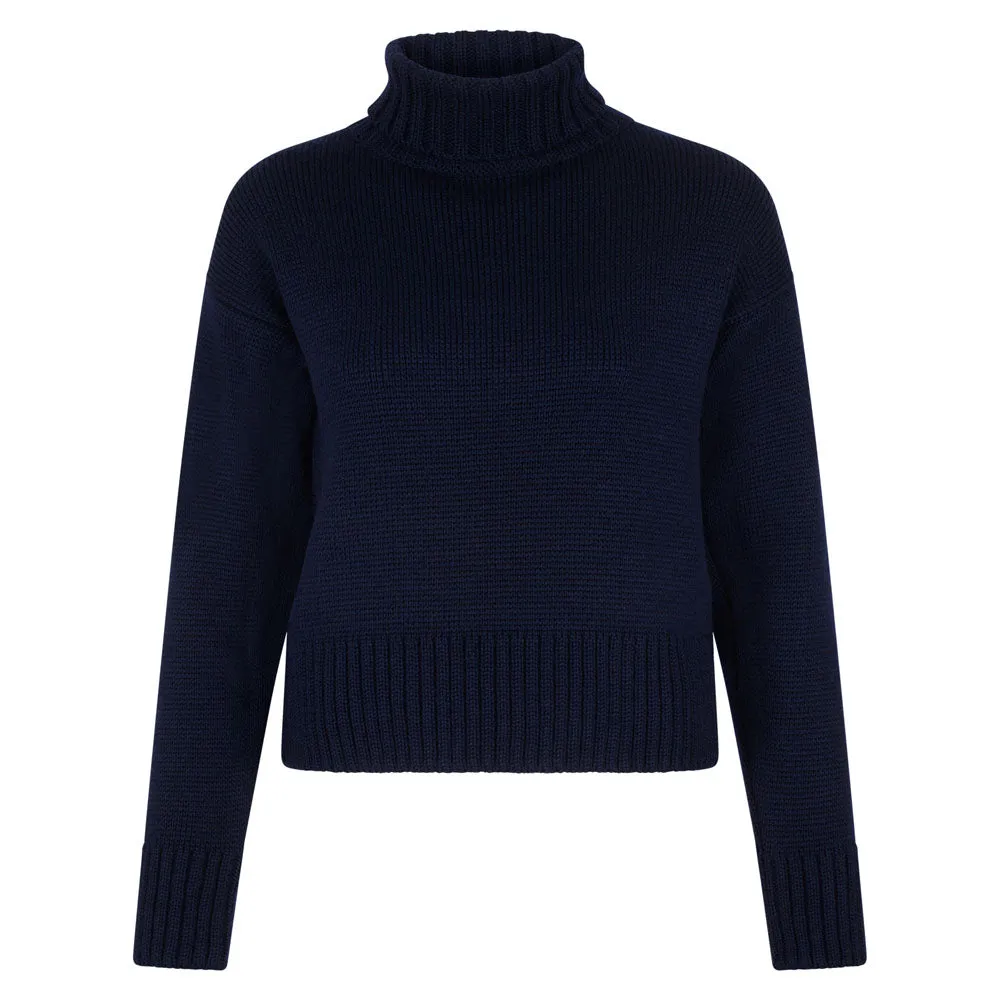 Womens Chunky Merino Wool Cropped Submariner Jumper